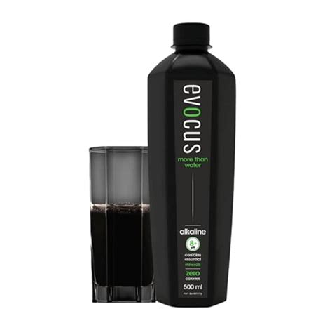 Evocus Black Alkaline Drink | Infused with Essential Minerals | 8+ pH ...