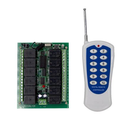 12 Channel Relay Module 12V DC 433MHz Wireless Remote Control RF Trans ...