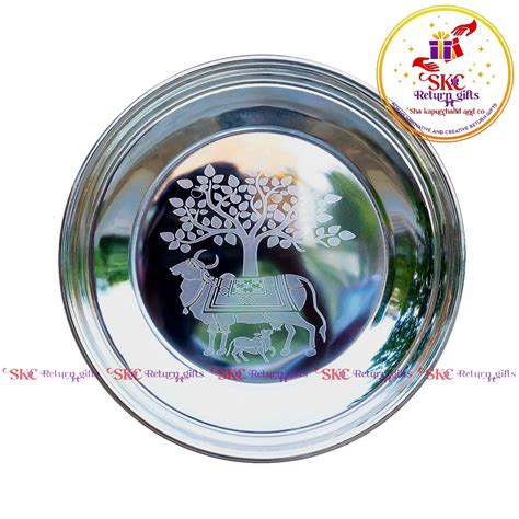 Kalpavriksha Kamadhenu Plate Silver – Sha Kapurchand & Co