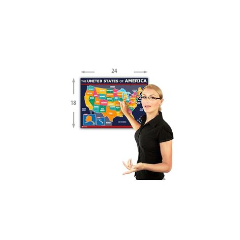 YoungNRefined Large Laminated USA Map for Kids - 50 States & India | Ubuy