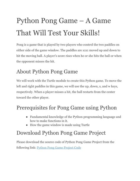 Pong Game in Python 的图像结果