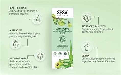 SESA Ayurvedic Aloe Vera & Amla Juice 1L | For Healthy Hair & Skin ...