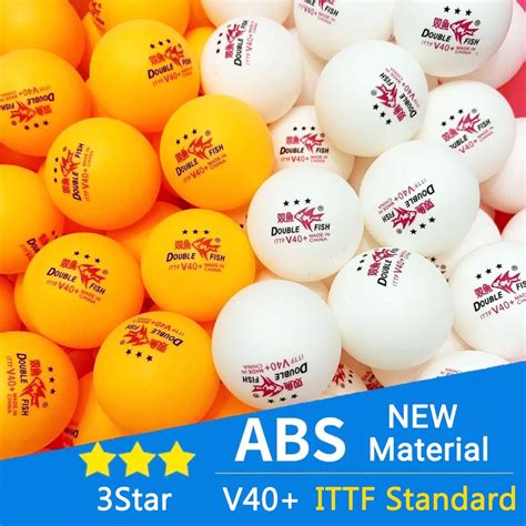 DOUBLE FISH V40+ Original 3 Star Ping Pong Ball Seamed ABS New Material ...