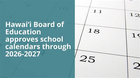 State Of Hawaii Doe 2025 2026 School Calendar