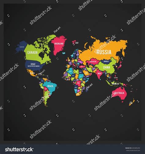 Colored World Map with Names 的图像结果