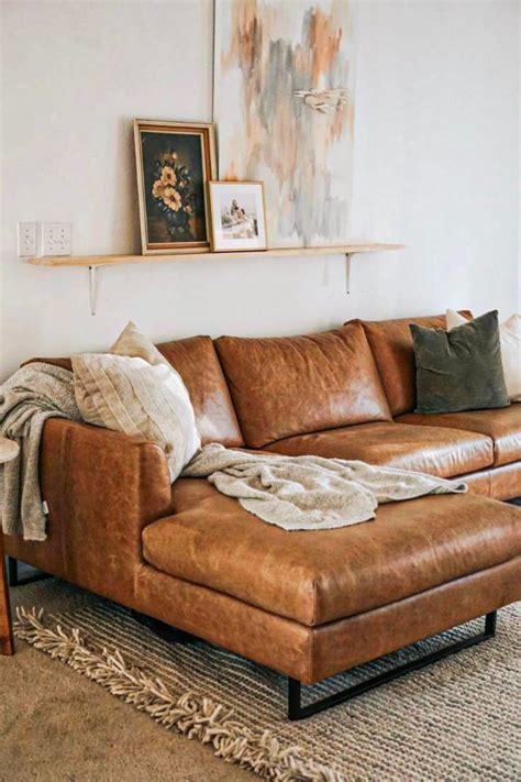 room ideas with brown leather sofa