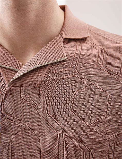 Buy Mercerised Cotton Textured Knitted Polo Shirt at Marks & Spencer