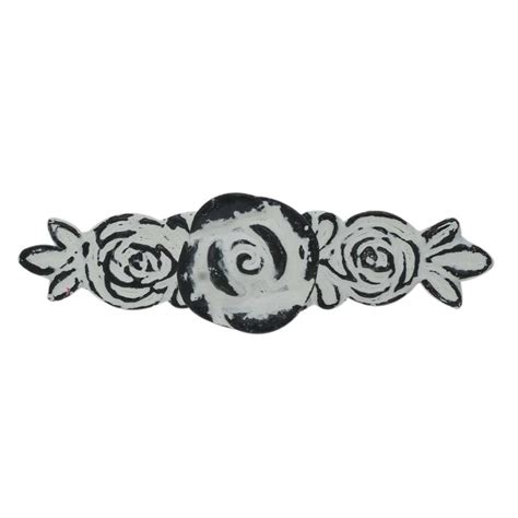 White Rose Distressed Iron Pull Cabinet Handles