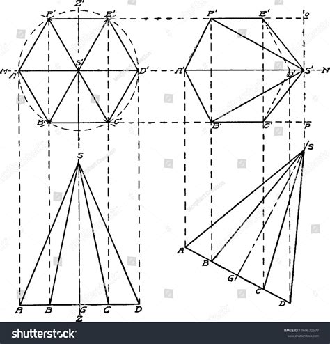 Hexagonal Pyramid Engineering Drawing Problems 的图像结果