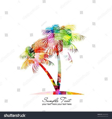 Image result for Simple Color Vector Drawing Palm Tree