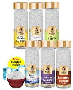 The Aroma Factory Pure Camphor Tablets | Chandan, Original, Citrus ...