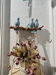 eCraftIndia 3 Blue Birds Sitting on Tree Branch Decorative Key Holder ...