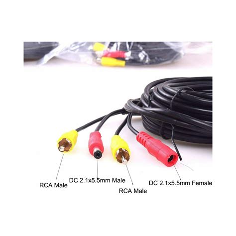 32FT Car Auto RCA Extension Video Cable Rear View Backup Camera ...