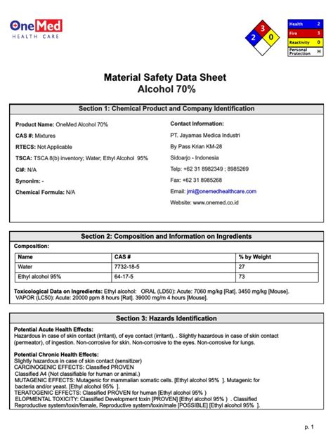 Material Safety Data Sheet Of Ethanol at Randall Graves blog