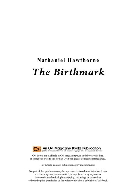 The Birthmark - Nathaniel Hawthorne
