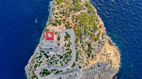 Download wallpaper 1920x1080 aerial view, island, road, relief, sea ...