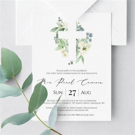 First Communion Invitations Templates