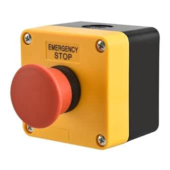 Heschen Red Sign Momentary Emergency Stop Switch Push Button Switch 1NO ...