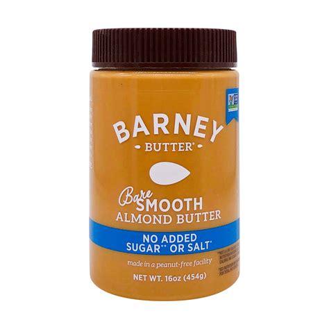 BARNEY Almond Butter, Bare Smooth, No Stir, No Sugar, No Salt, Non-GMO ...