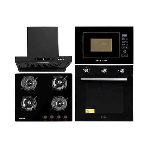 Faber Built In Oven FBIO 80L 4F BK + Faber Built-In Microwave FBI MWO ...