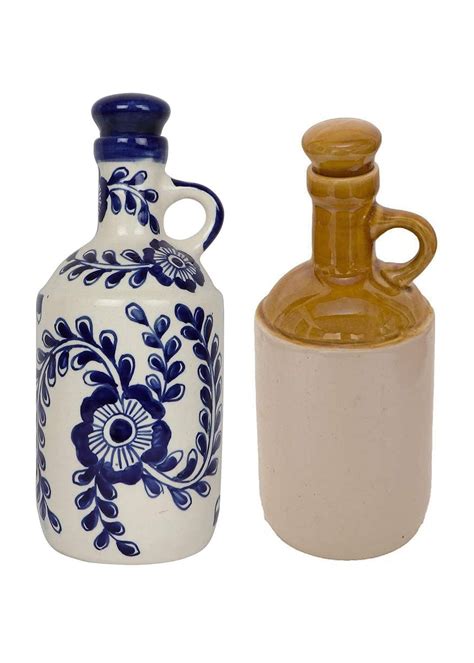 Get Blue Floral & Brown Ceramic Oil Dispenser - Set Of 2 at ₹ 999 | LBB ...