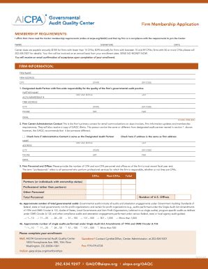 Fillable Online aicpa Firm Membership Application - AICPA - aicpa Fax ...