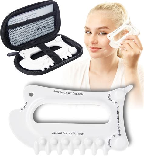 Amazon.com: MyHalos 6-in-1 Ceramic Body Gua Sha Facial Tools - Lymphatic Drainage Tool, Face ...