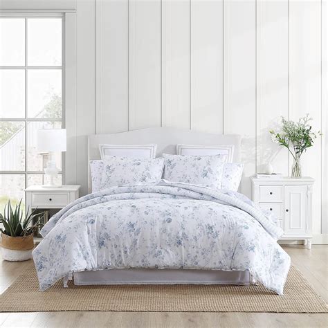 Laura Ashley- Twin XL Comforter Set, Reversible Cotton Bedding with ...