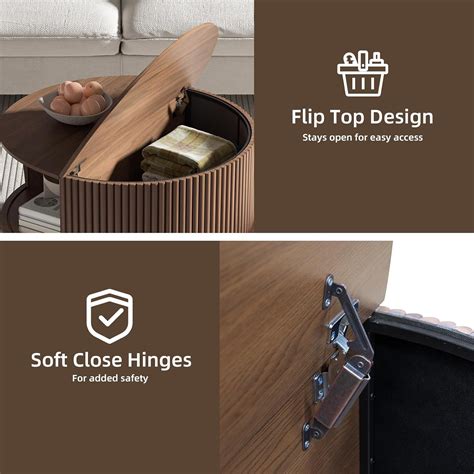 Custom Round Coffee Table with Hidden Storage - MAXWELL