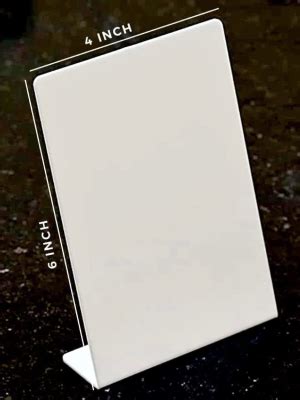 CPI 4 X 6 Inch (A6) White Acrylic QR Bar CODE Display Stand, Paper ...