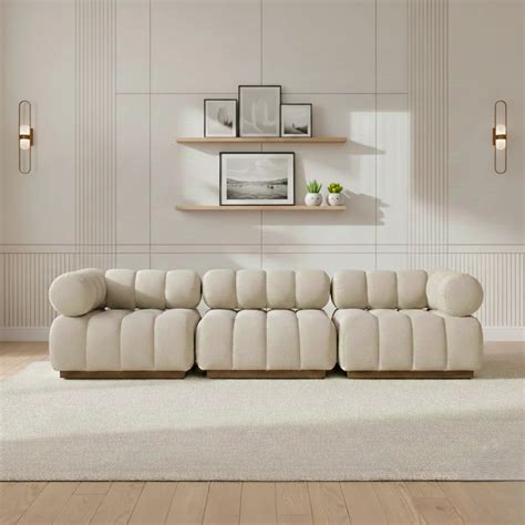 Lave 3 Seater Boucle Sofa - White Finish – Homes of Rajasthan