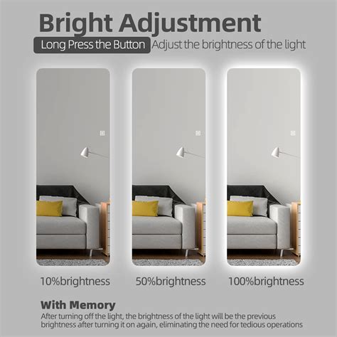 LAIYA Wall-Mounted Full Length LED Mirror Intelligent Human Body ...