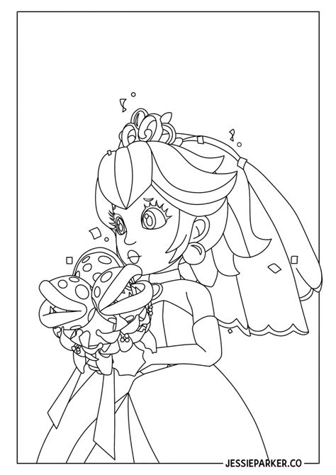 Mario Colouring Pages Princess Peach