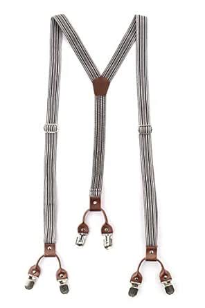 Buy The Tie Hub Grey With Black Stripe Y Back Style Clip on 2cm Strap ...