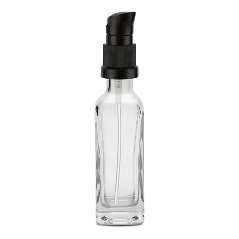 [ZMG40] Transparent Glass Bottle With Black Lotion Pump - 20ml ...