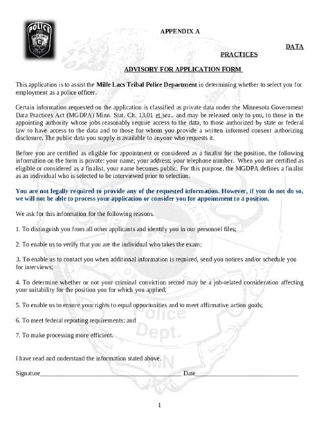 DOC police officer job application - Mille Lacs Band of Ojibwe Doc ...
