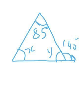 one of the exterior angle of a triangle PQR measures 140 degrees . if ...