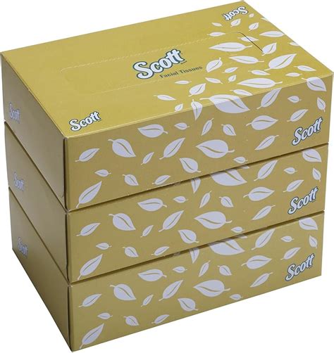 SCOTT ® 2 ply Facial Tissue Flat Box 60043 - 3 Tissue Boxes x 100 Face ...