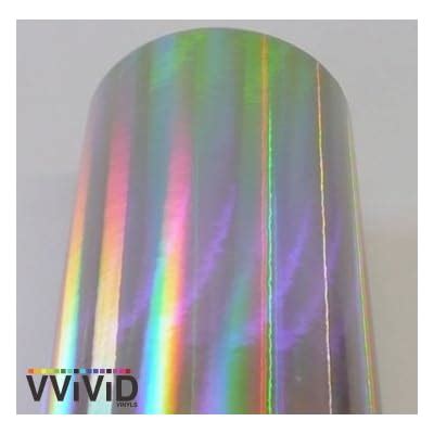 Buy VViViD Silver Holographic Chrome Vinyl Wrap Rainbow Finish Roll DIY ...