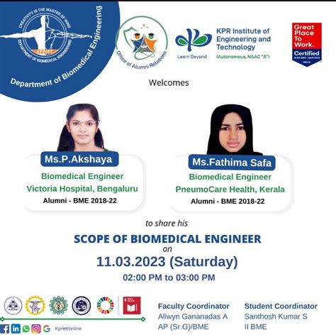 SCOPE OF BIOMEDICAL ENGINEER , KPR Institute Engineering and Technology ...