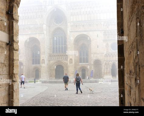 West end and main entrance to the norman built medieval cathedral at ...