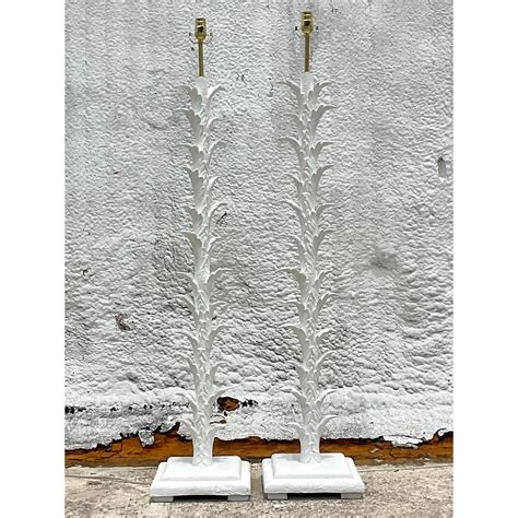 Vintage Coastal Palm Tree Floor Lamps, a Pair For Sale at 1stDibs