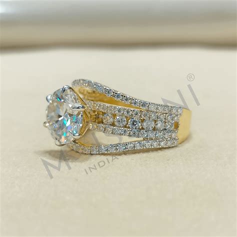 Moissanite Round Shape Ring-LR00206-moissani.in