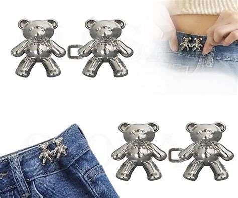 MR Sales Button Pins for Jeans Metal Button | Cute Bear Button Pin for ...