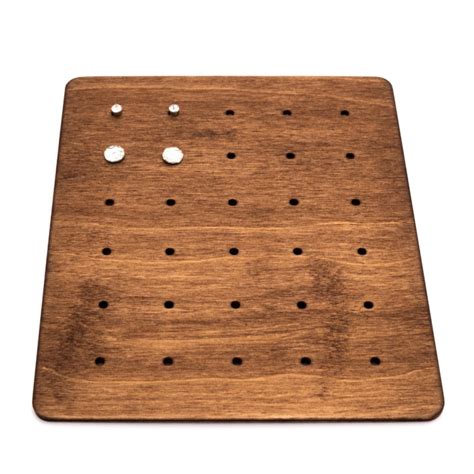 Modern Wooden Stud Earring Organizer CARD