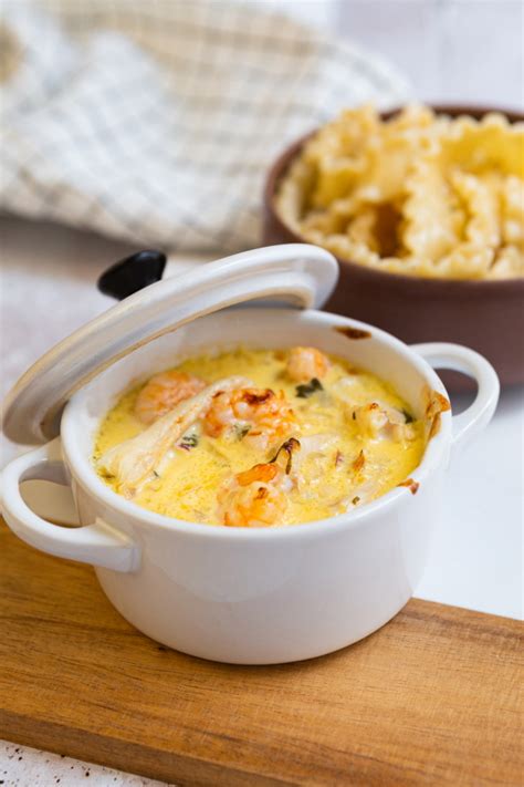 Cassolette de poisson et crevette au safran