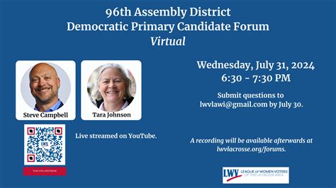 96th Assembly Democratic Primary Candidate Forum - Events - The League ...