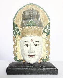 TAMARA ARTEFACTS Lovely Handcrafted Wooden Mask of Goddess Sita on a ...