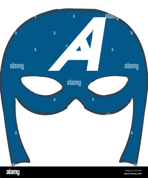 Captain America mask, illustration, vector on white background Stock ...