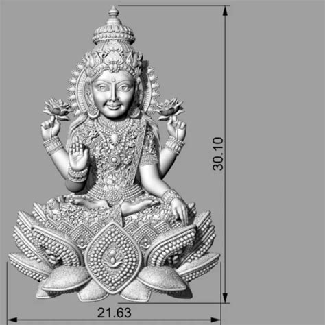 Laxmi 3D Model 3D Printable Design - Exquisite Murti Art